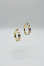 Two-Tone Gold & Silver Hoop Earrings - Mixed Metal Statement Hoops