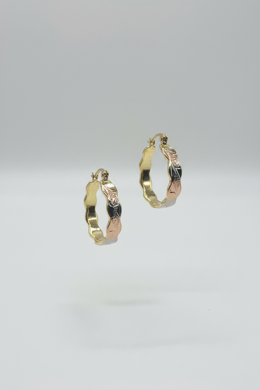 Two-Tone Gold & Silver Hoop Earrings - Mixed Metal Statement Hoops