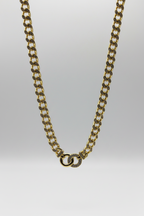 Gold Cuban Chain Diamond Link Necklace & Bracelet Set - Luxury Statement Jewelry