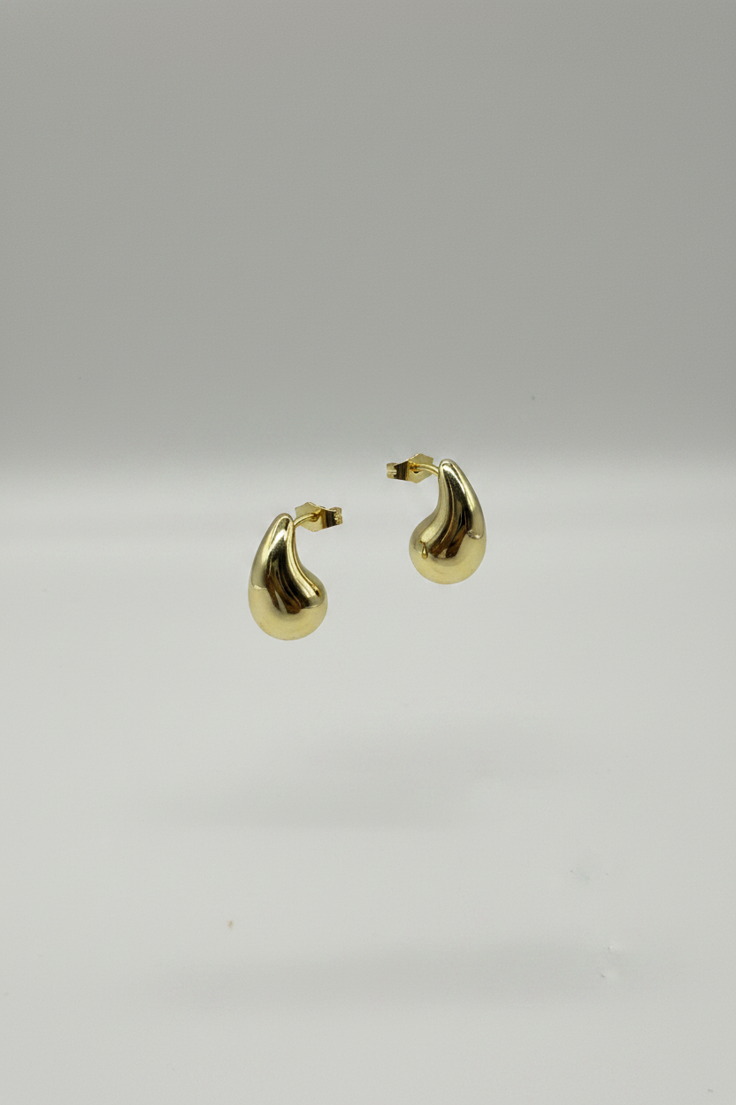 Gold Teardrop Earrings - Polished Drop Earrings for Women