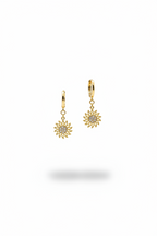 Gold Diamond Star Drop Earrings - Celestial Crystal Dangle Earrings for Women