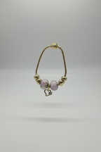 Elegant 14k Gold plated bracelet with purple bead