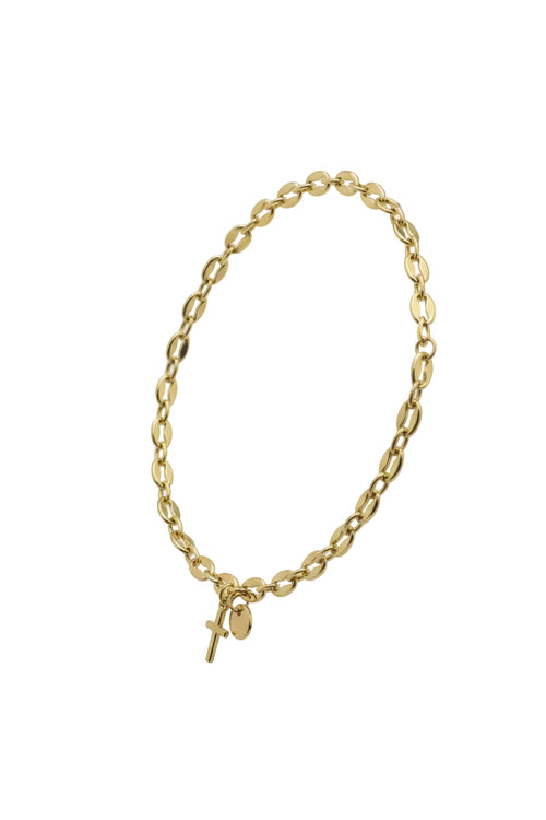 14K Gold Cross pendant bracelet