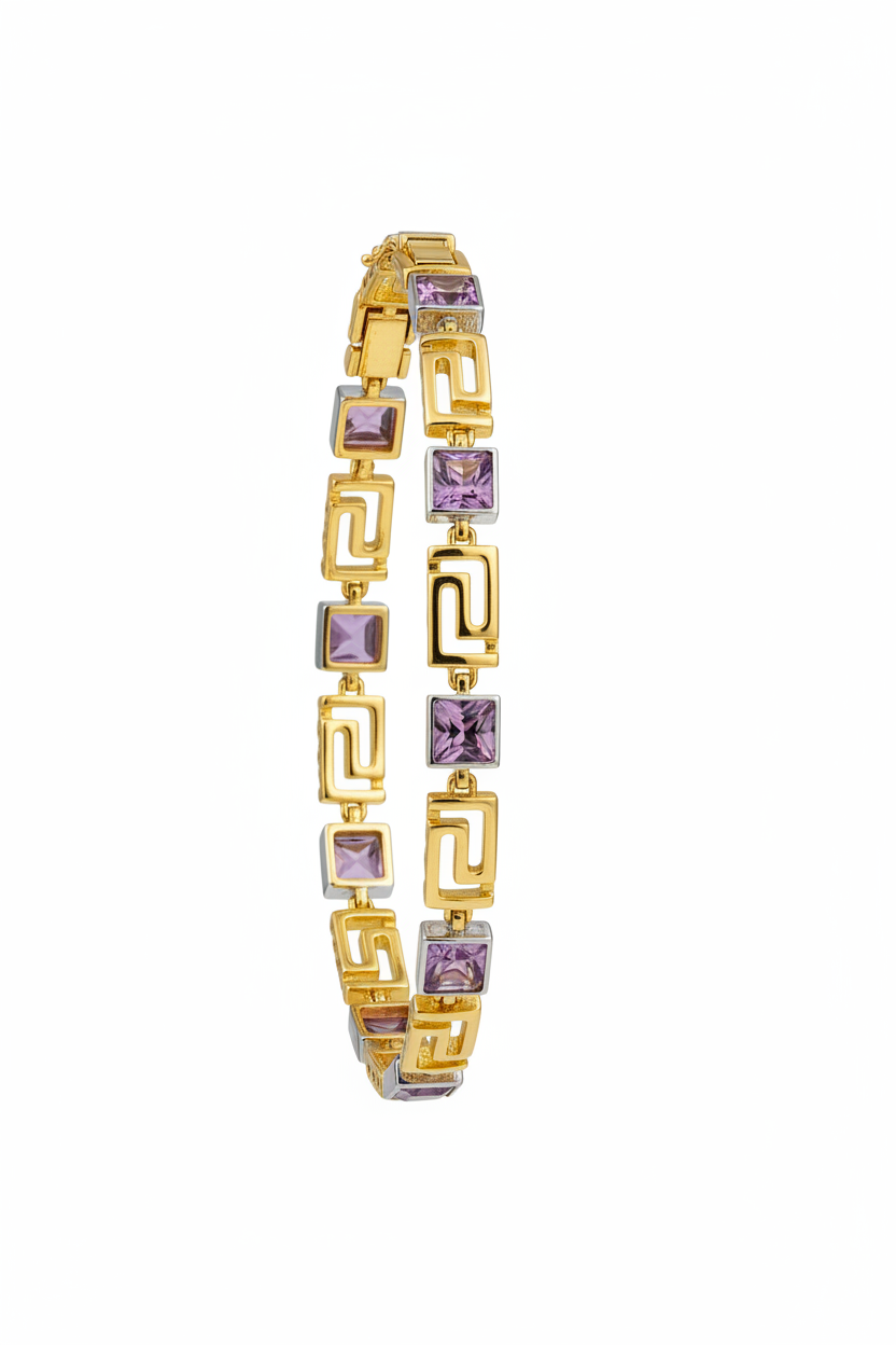 Rectangular purple accent bracelet